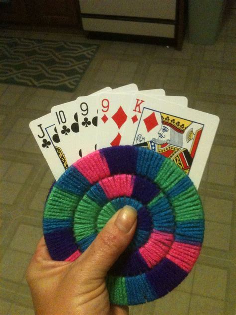 plastic mesh playing card holder.